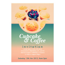 Retro muffinskaffeinbjudan