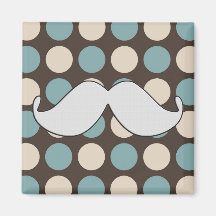 Retro mustasch på 70-talmönster magnet för kylskåp