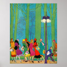 Retro och art décoaffischtryck