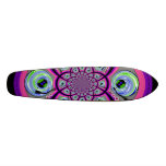 Retro orange rosa- och gröntturntablevirvel skate board