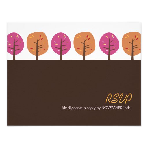 Retro OSA för thanksgiving för nedgångträd | Anpassningsbara Inbjudningskort