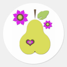 Retro Pear Klistermärken