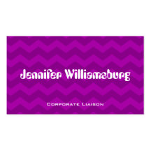 Retro Purple Chevron Professional Business Cards