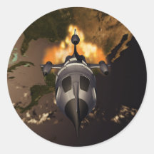 Retro raketbarkassklistermärke