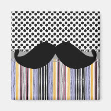 Retro rolig moderiktig mustaschMoustache Stache Kylskåpsnagnet