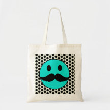 Retro rolig smiley face med mustaschen Stache Kasse