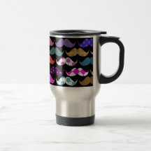 Retro roligt flickaktigt mustaschMoustachemönster Kaffe Kopp