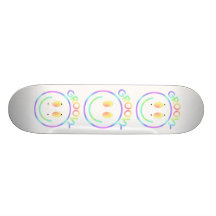 Retro Skateboard för Groovy smiley face