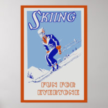 Retro skidåkningroligt för alla affischer
