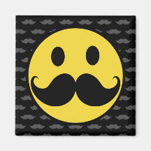 Retro skraj SmileymustaschMoustache Kylskåpsnagnet