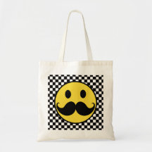 Retro Smileymustasch Moutache med schackbräde Kassar