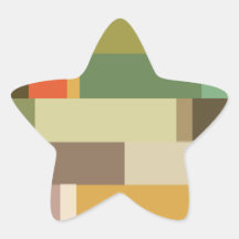 RETRO SORTIMENT C för REKTANGLAR 1702__taiwan-pale Stjärnformade Klistermärken