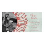 Retro spara för vintageblommapetal dateraphotocard anpassingsbara fotokort