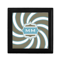 Retro spiral krickachoklad för Monogram - brunt Prydnadslådor