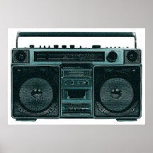 retro stereo- affisch