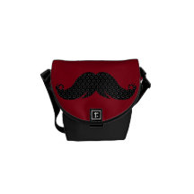 Retro svart mustaschMoustache Stache Kurir Väska