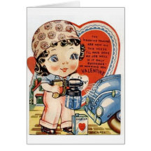 Retro valentin dag kort