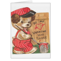 Retro valpvalentin kort för dag för lärare