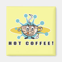 retro varm kaffedesign kylskåpmagneter