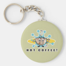 retro varm kaffedesign nyckel ringar