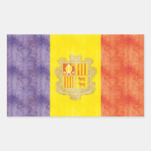 Retro Vintage Andorra Flag Rectangular Sticker