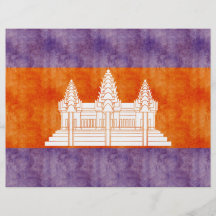 Retro Vintage Cambodia Flag Flyers