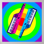 Retro vintage Keytar Synth för Corey tiger80-tal Affisch