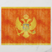 Retro vintageMontenegro flagga Flyg Blad