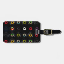 Retro vintagevinyl 45 rekord bagageetiketter