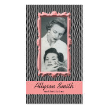 Retro visitkort för korallHoundstooth Esthetician