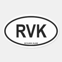 Reykjavik "RVK ", Klistermärken