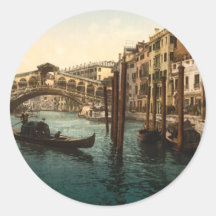 Rialto överbryggar I, Venedig, italien Runda Klistermärken