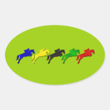 Rid- dressage- och showbanhoppninghäst ovalformat klistermärke