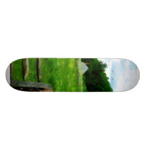 Riden ut ladugård för fält nära skate boards
