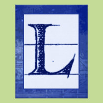 Ritning "L" Monogrambröllopinbjudningar inbjudningar