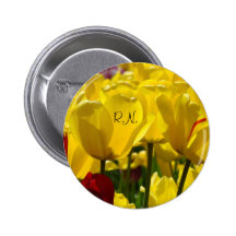 RN knäppas gula tulpanblommor som vårdar blommigt Knappar Med Nål