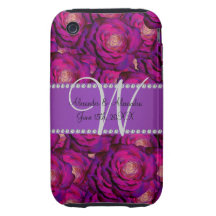 Ro för bröllopmonogramlilor iPhone 3 tough skal