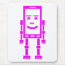 Robo telefon - magenta på vit musmattor
