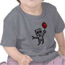 Robot och röd ballongskjorta tee shirt