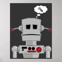 Roboten skruvar trycket affischer