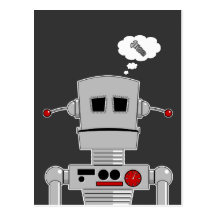 Roboten skruvar vykortet