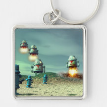 Robotinvasion från ovanför V2 Keychain Nyckelringar