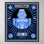 Robotrevolutionblått Print