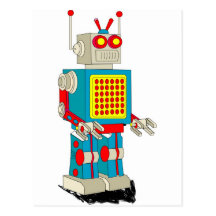 Robotteckentecknad Vykort