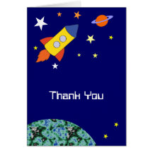 Rocket Ship Thank You Card