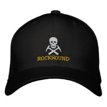 Rockhound skalle och broderat lock för kor plockor broderade baseball kepsar
