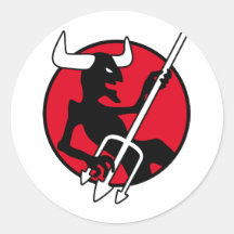 Rockin Devil Runde Sticker