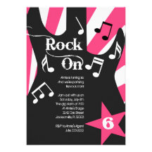 Rockstar party Invitatation Personliga Inbjudan