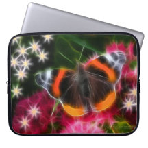 Röd amiralfjärilsFractal Laptop Datorskydd
