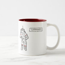 Röd astronautmugg